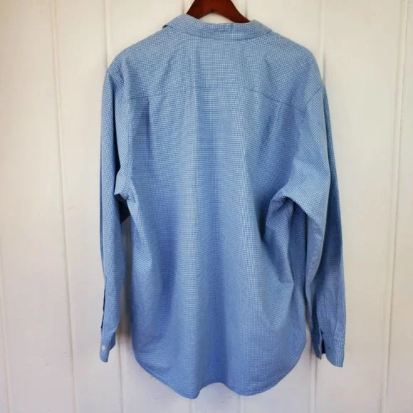 Bke Division Blue White Checkered Casual Collared Button Front Shirt Mens Medium - Picture 7 of 9